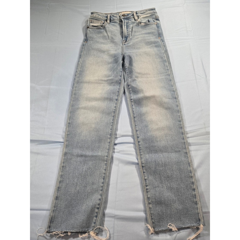 Hidden Jeans Los Angeles Light Wash Raw Hem Straight Leg Jeans Size 25